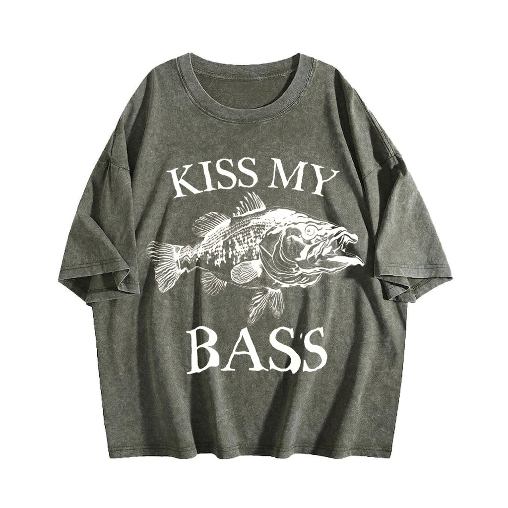 Kiss My Bass 90s Tattoo Vintage Washed T-Shirt product image 4