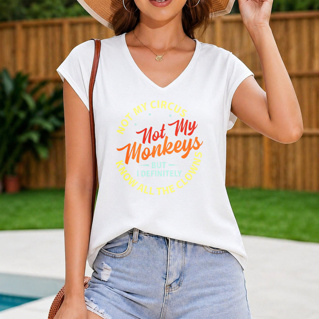 Not My Circus Not My Monkeys Women's V-Neck Tank Top