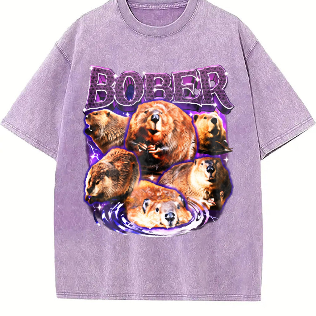 Bober Meme Vintage Washed T-Shirt product image 6
