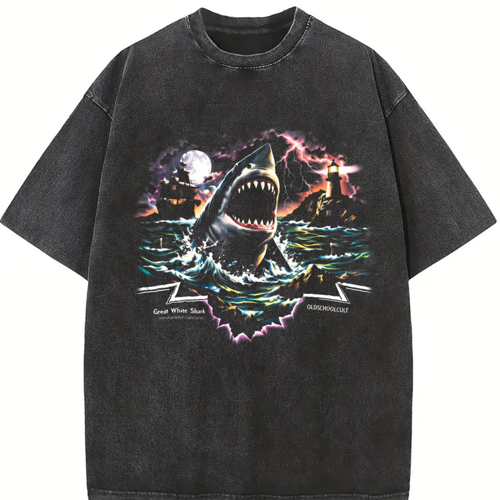 Great White Shark 90s Vintage Washed T-Shirt product image 2