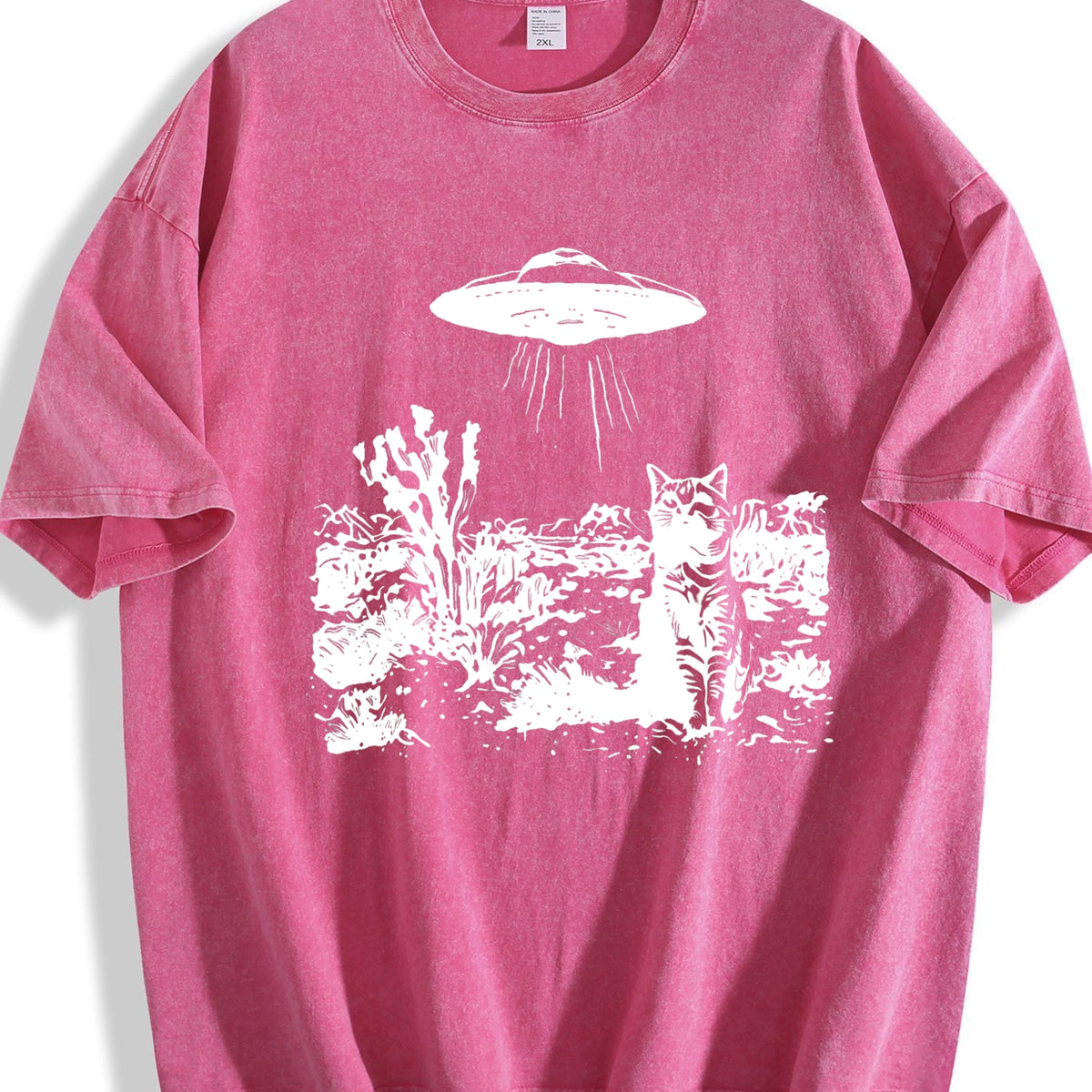 Desert Cat UFO Encounter Vintage Washed T-Shirt product image 5