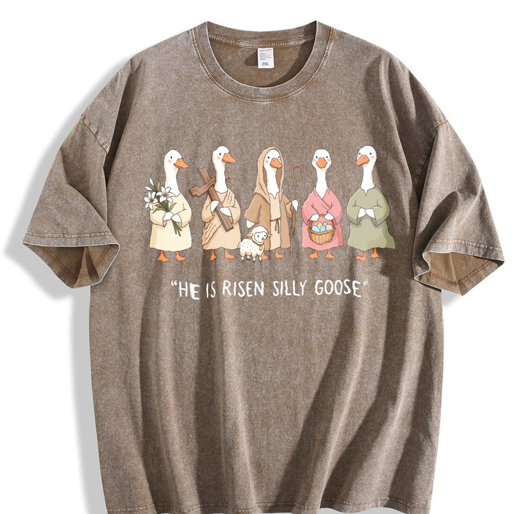 He Is Risen Silly Goose Vintage Washed T-Shirt product image 3