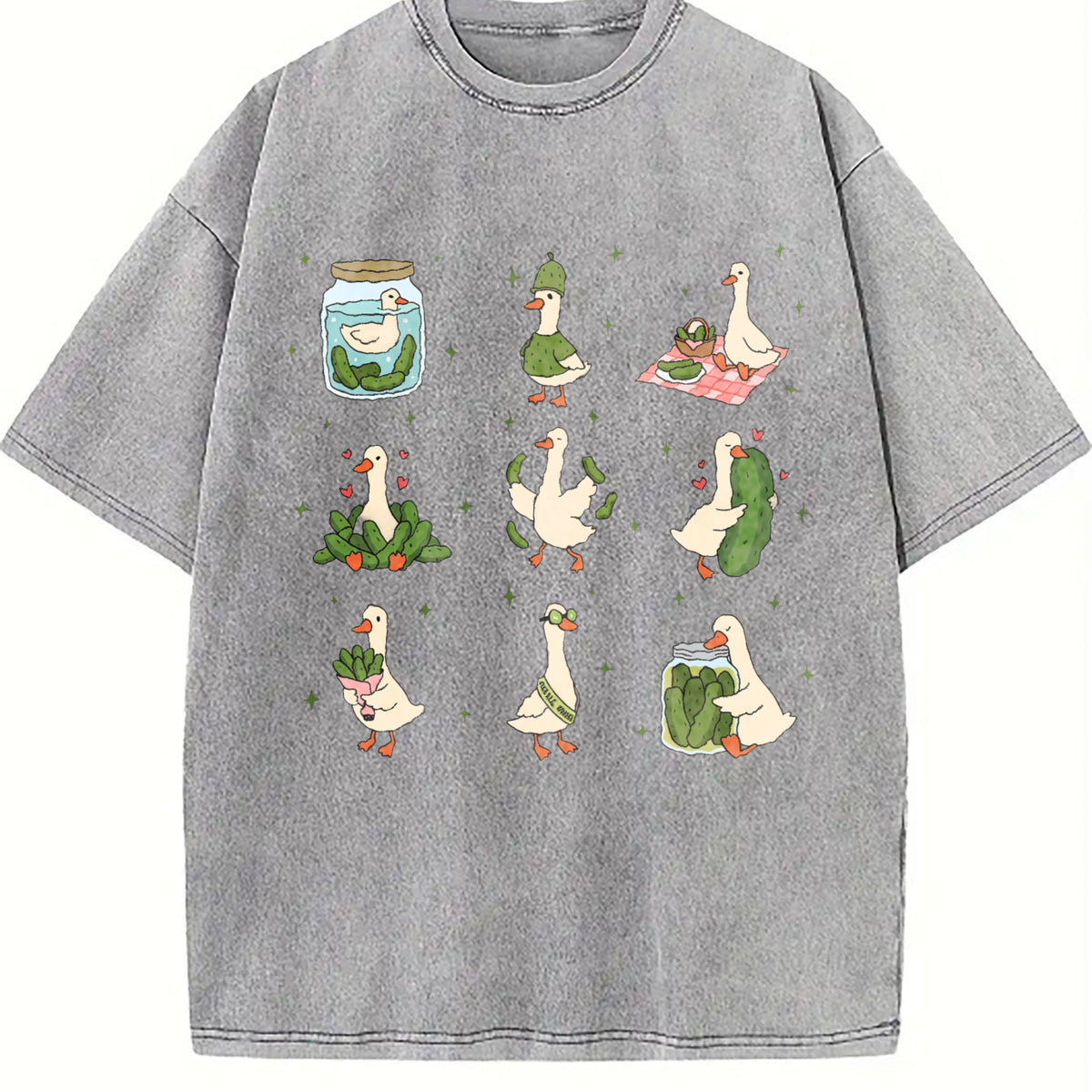 Pickle Lover Silly Goose Vintage Washed T-Shirt product image 4