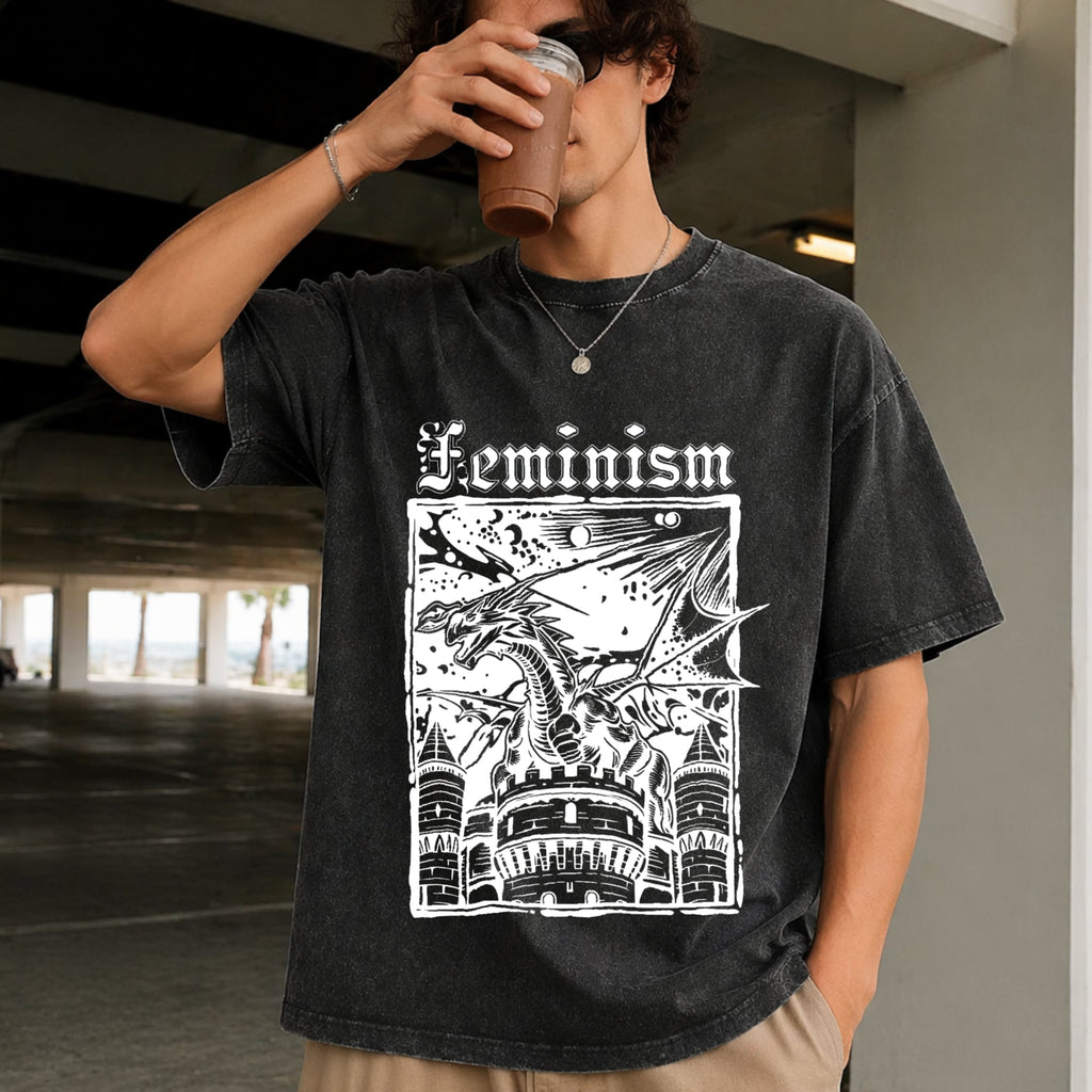 Feminism Dragon - - Castle - Funny Activism - Vintage product image 2