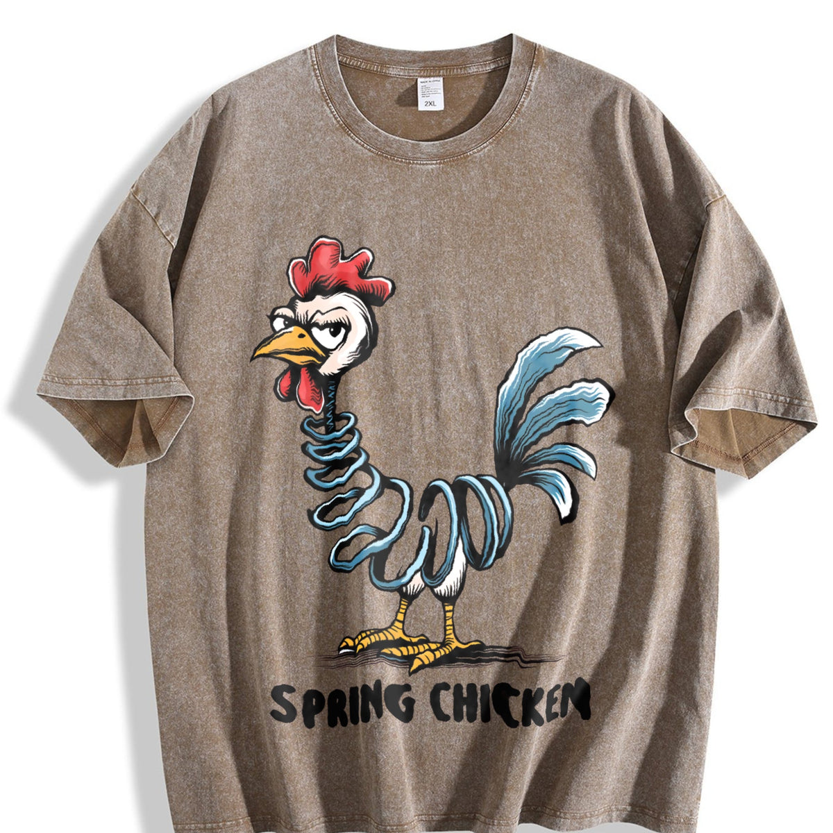Funny Spring Chicken Vintage Washed T-Shirt product image 3