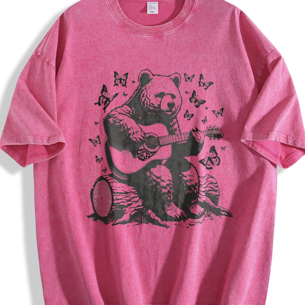 Bear Playing Guitar Vintage Washed T-Shirt product image 7