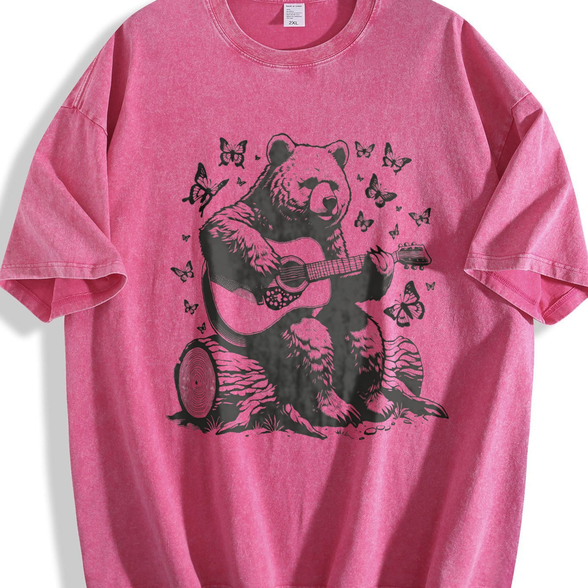 Bear Playing Guitar Vintage Washed T-Shirt product image 7