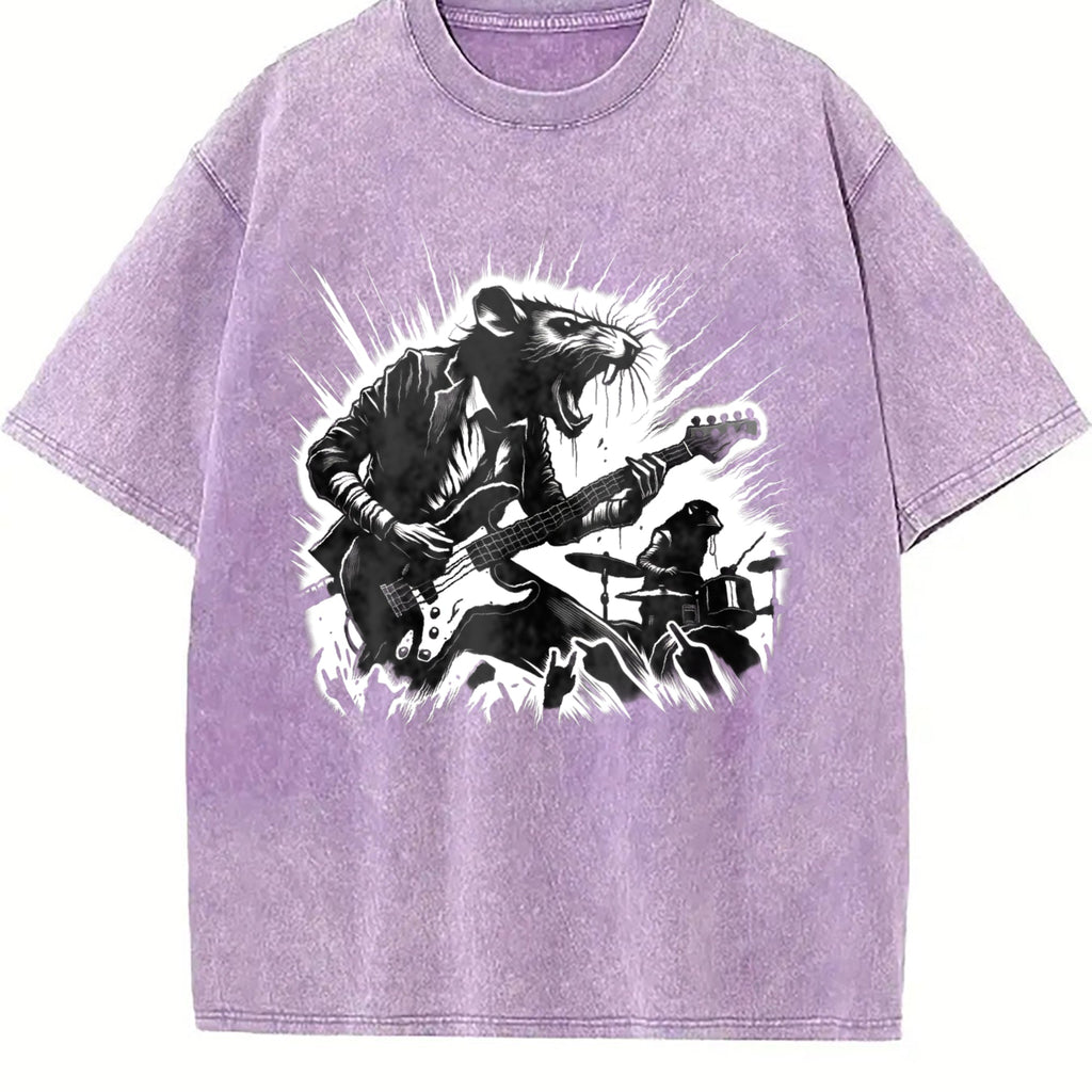 Crazy Rocker Rat 90s Vintage Washed T-Shirt product image 6