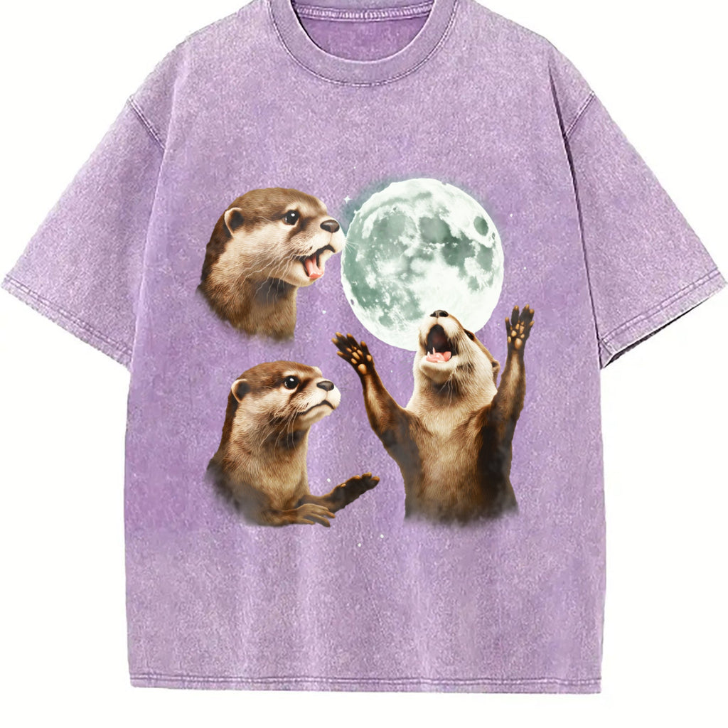 Three Otters Moon 90s Vintage Washed T-Shirt product image 6