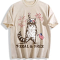 Raccoon Flag And Firework Vintage Washed T-Shirt product image 1