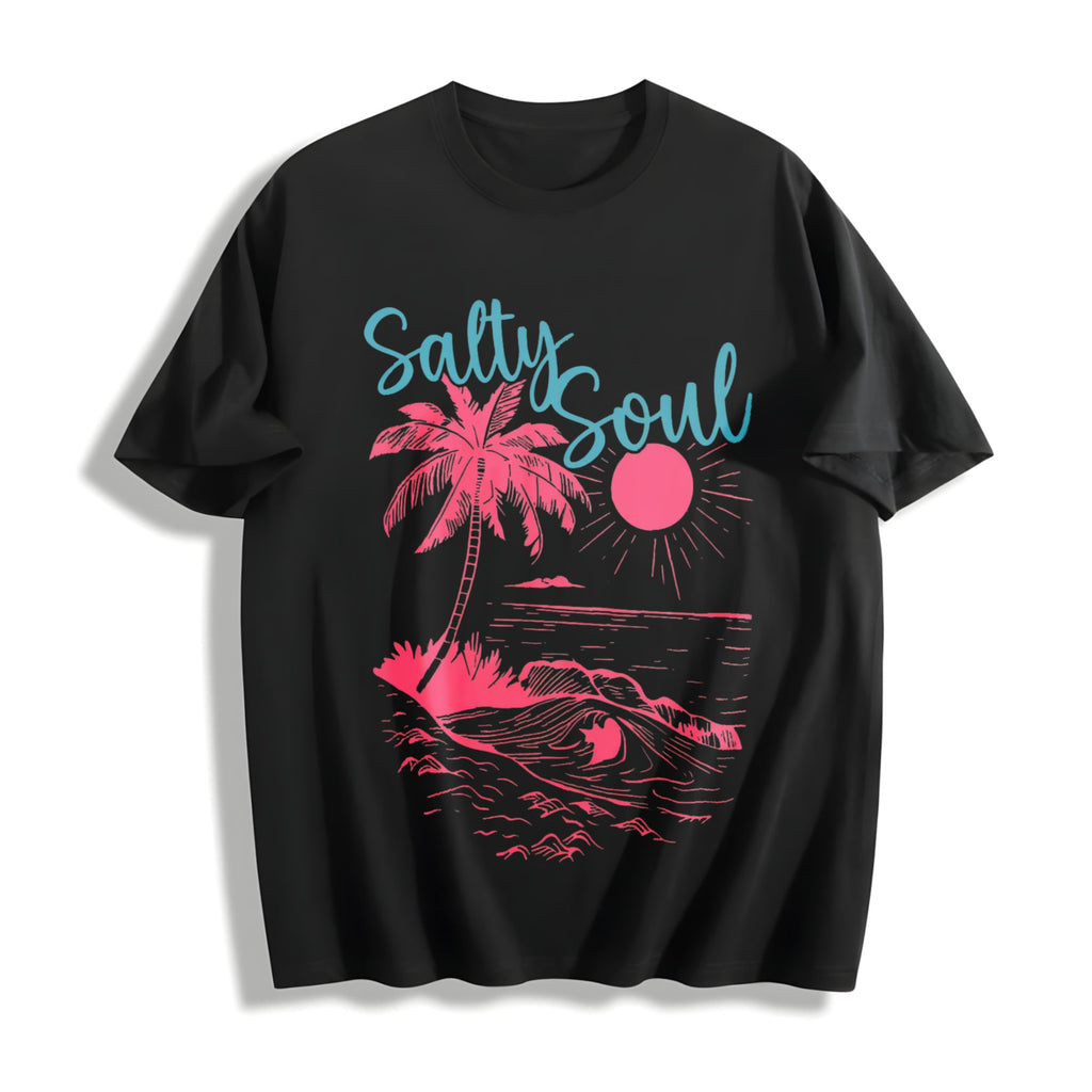 Palm Tree & Sun Cotton T-Shirt product image 1