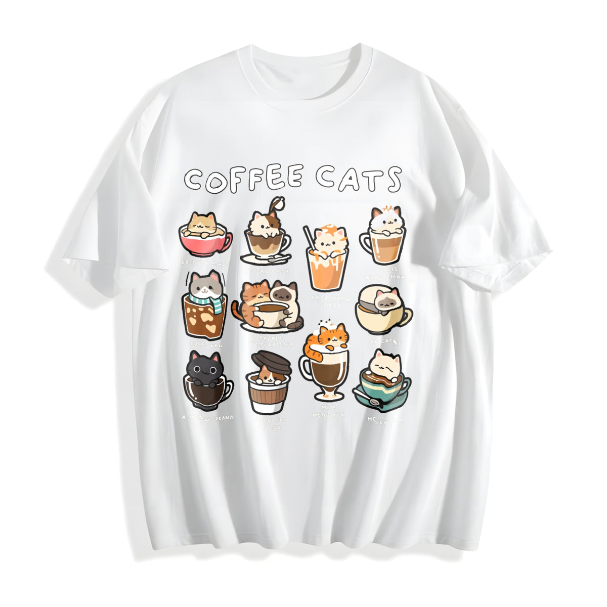 Coffee Cats Cat Drink Cotton T-Shirt product image 2