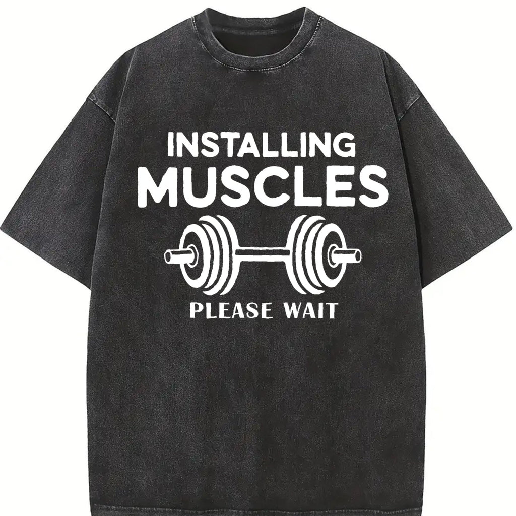 Installing Muscles Please Wait Vintage Washed T-Shirt product image 2