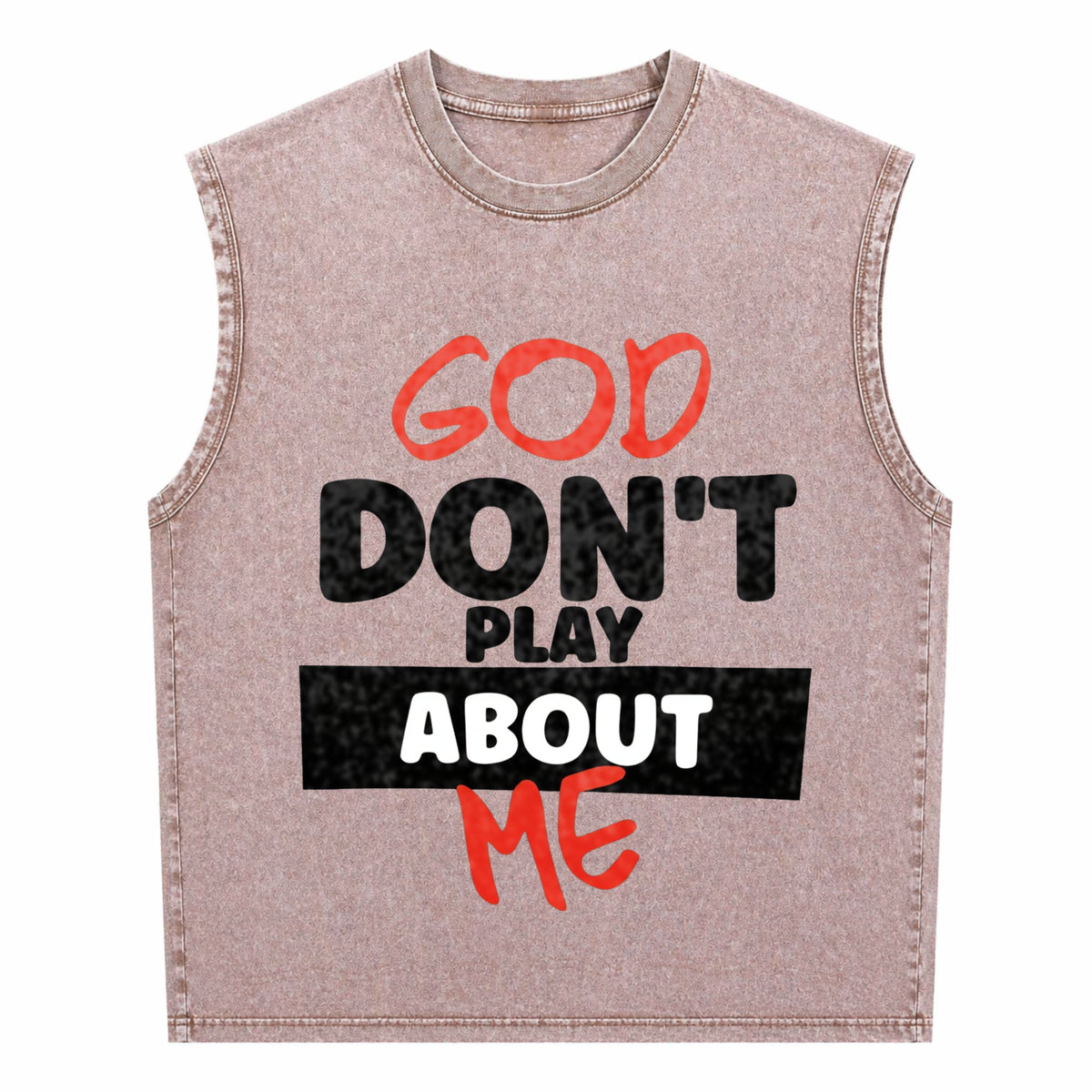 God Don't Play About Me Men's Washed Tank Top
