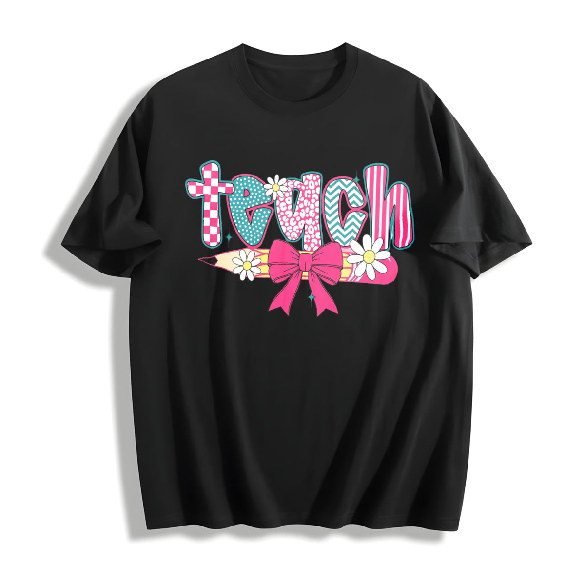 Checkered Teacher Cotton T-Shirt product image 1
