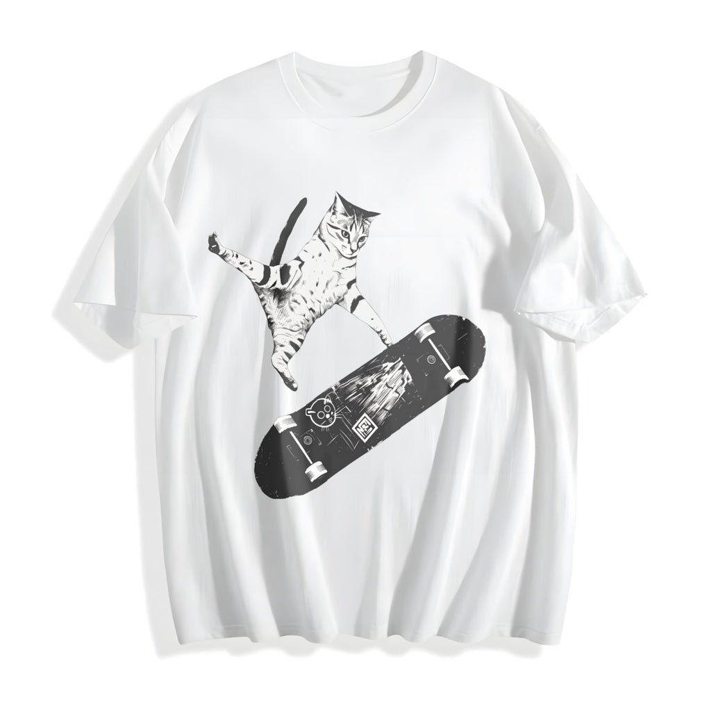 Emo Skater Cat Cotton T-Shirt product image 2