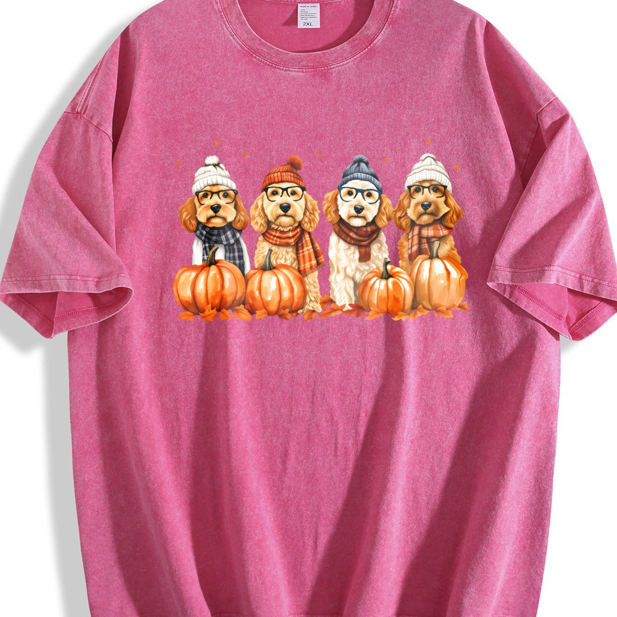 Goldendoodle Fall Vintage Washed T-Shirt product image 5