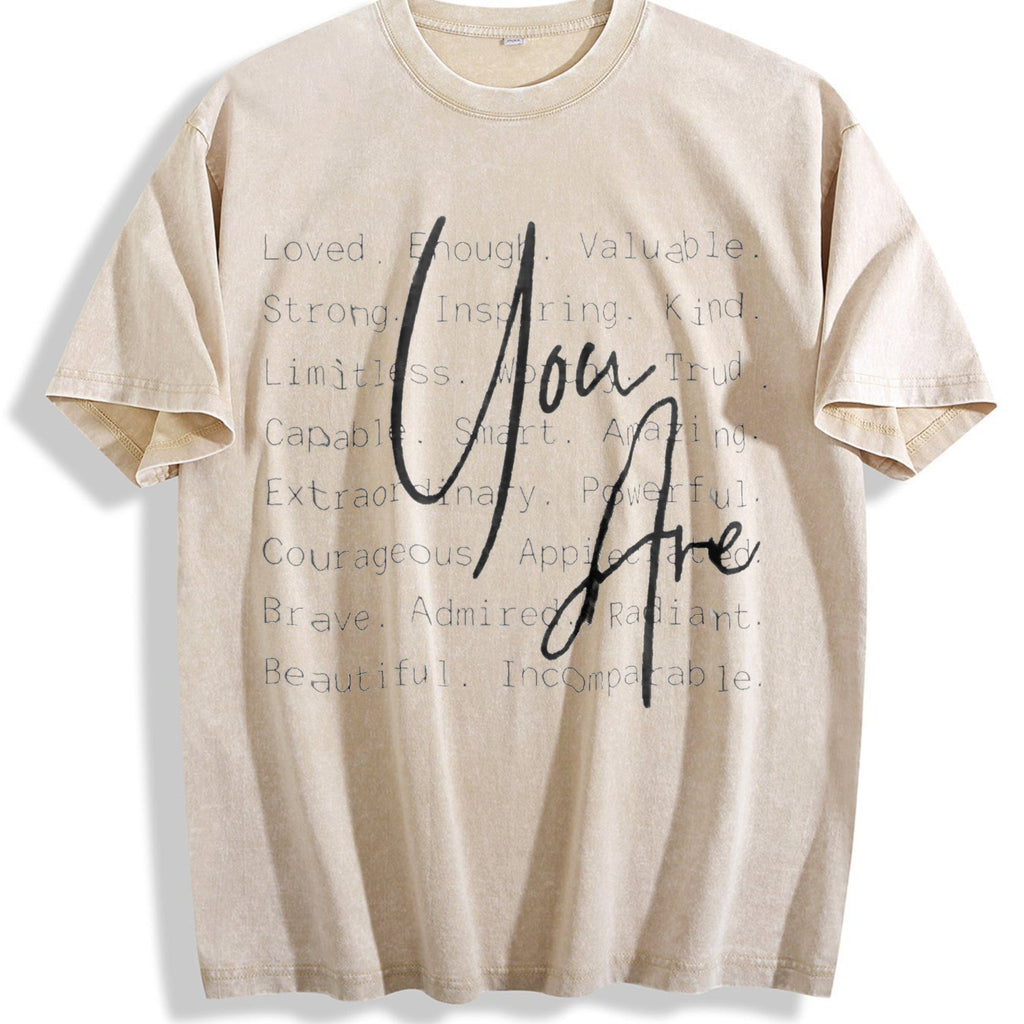 Inspirational Quote 'you Are Loved & Valued' Vintage Washed product image 1