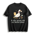 Silly Goose Ate My Lesson Plans Teacher Funny Cotton T-Shirt product image 1