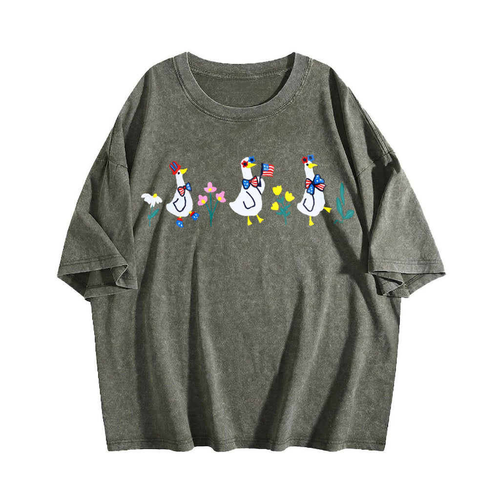 Patriot Floral Goose Vintage Washed T-Shirt product image 4