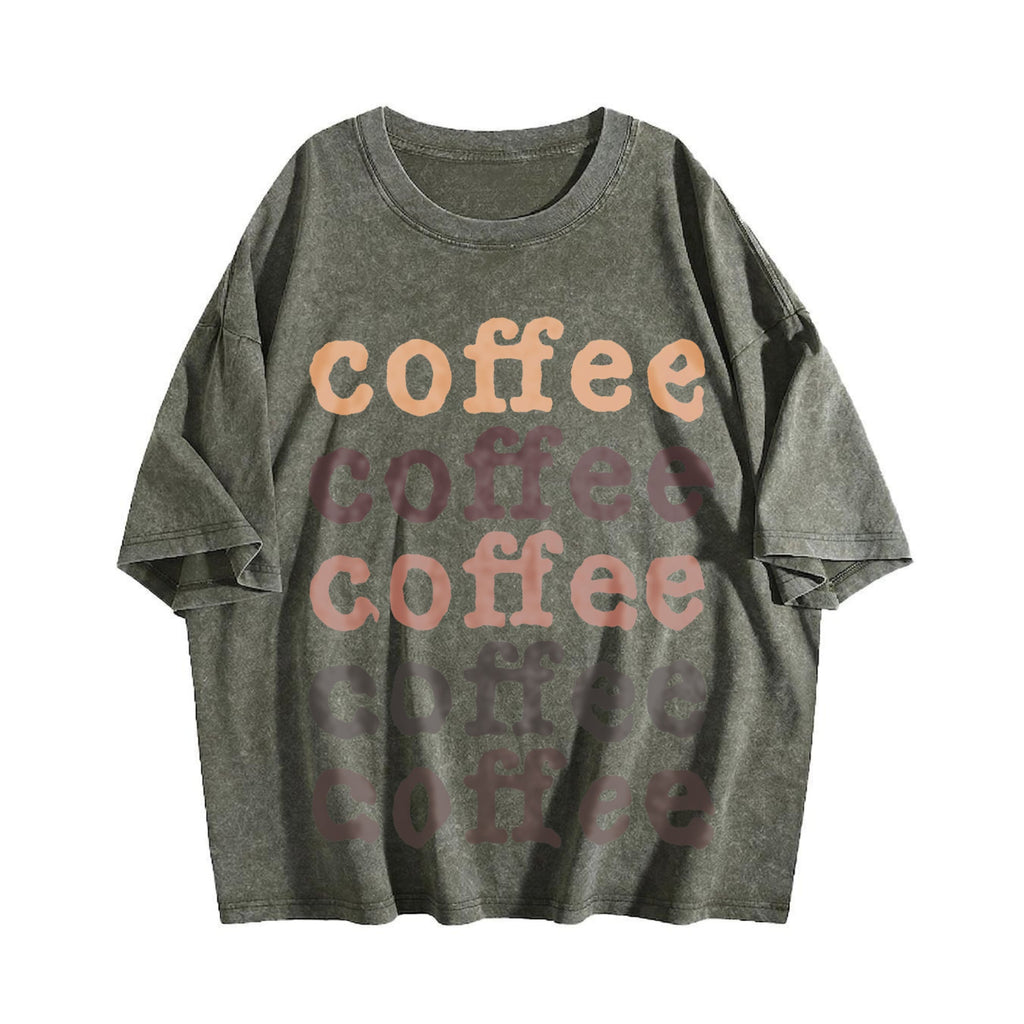 100 - With Coffee Brownwhite Lettering Vintage Washed product image 4