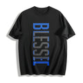 Blessed Blue Lettering Cotton T-Shirt product image 1