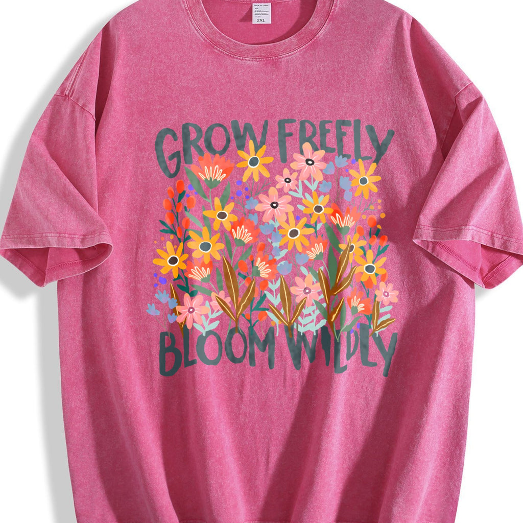 Grow Freely Bloom Wildly Flowers Vintage Washed T-Shirt product image 5