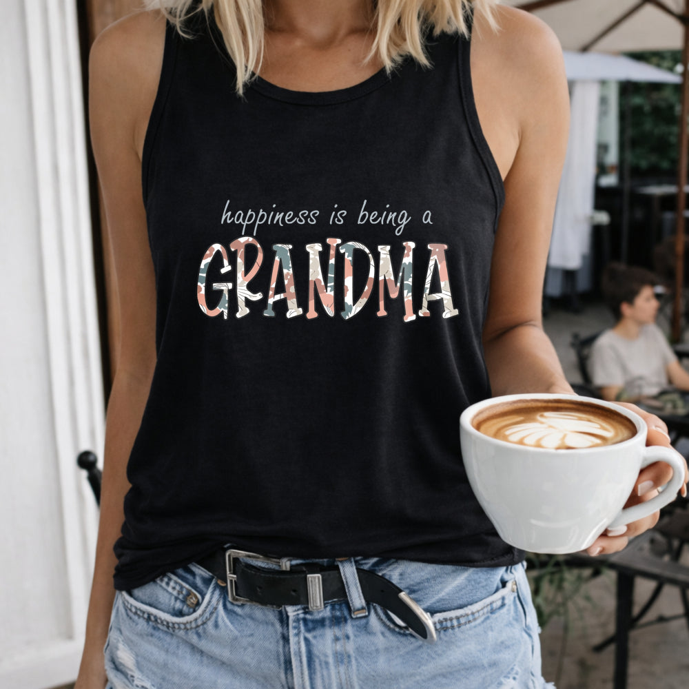 Royal Blue Grandma Letter - Happiness Is Being A Grandma Women's Tank Top