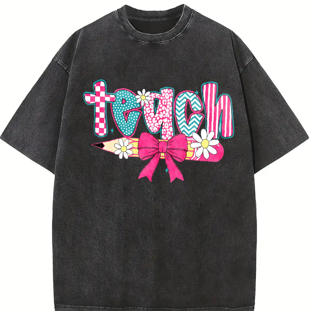 Checkered Teacher Vintage Washed T-Shirt product image 2