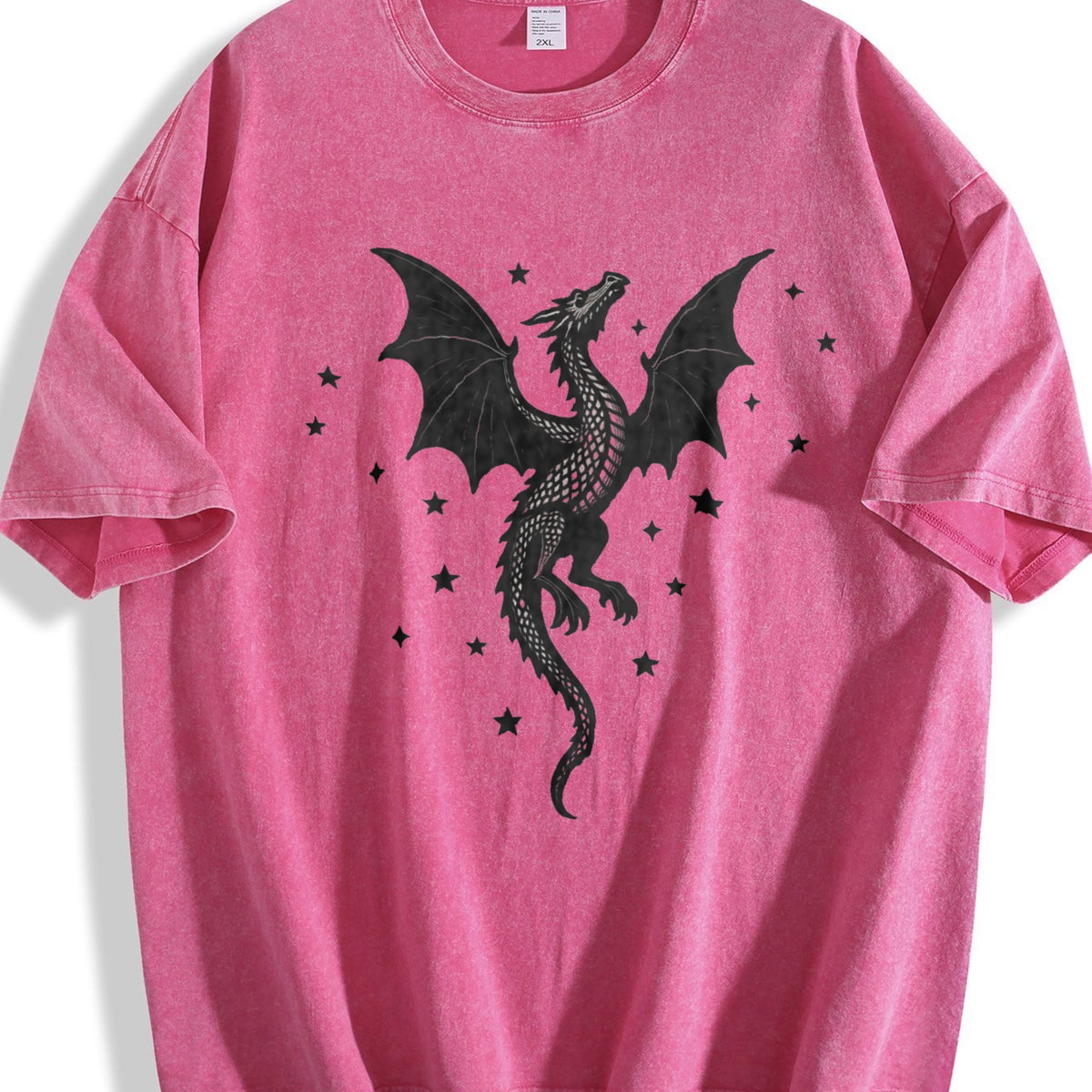 Summer A Scale-patterned Black Dragon Vintage Washed T-Shirt product image 7