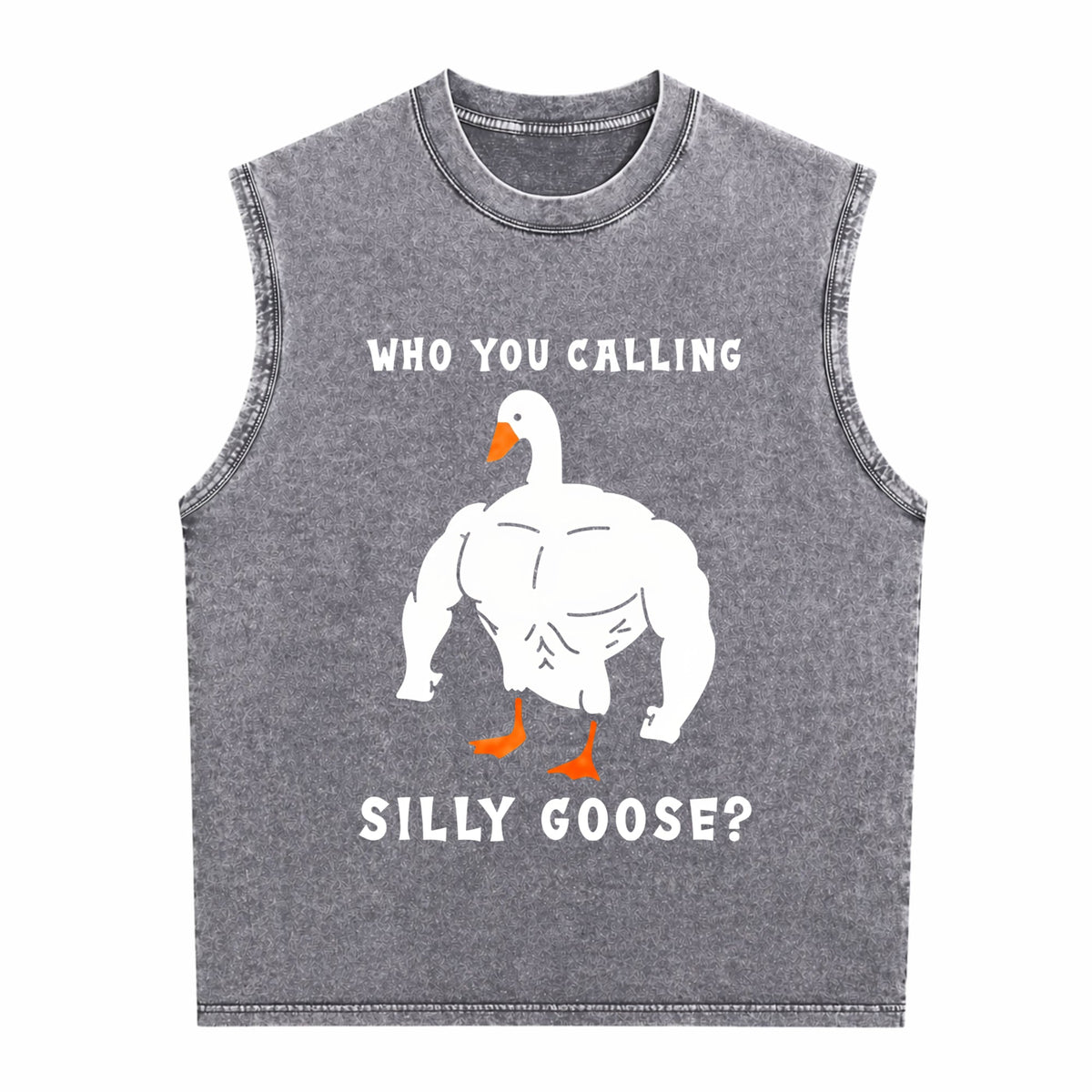 Silly Goose Funny Gym Meme Men's Washed Tank Top