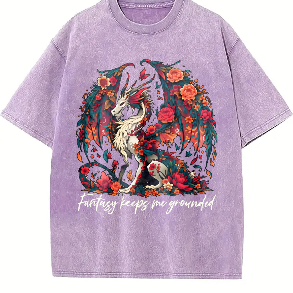 Dragon In A Bouquet Of Flowers Fantasy Keeps Me Vintage product image 6