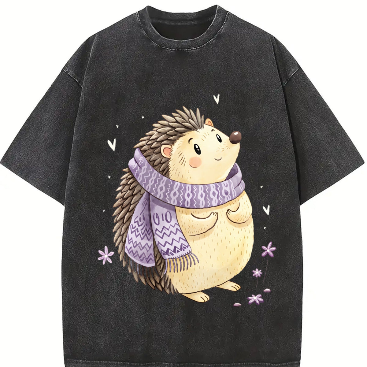 Scarf & Hedgehog Vintage Washed T-Shirt product image 2