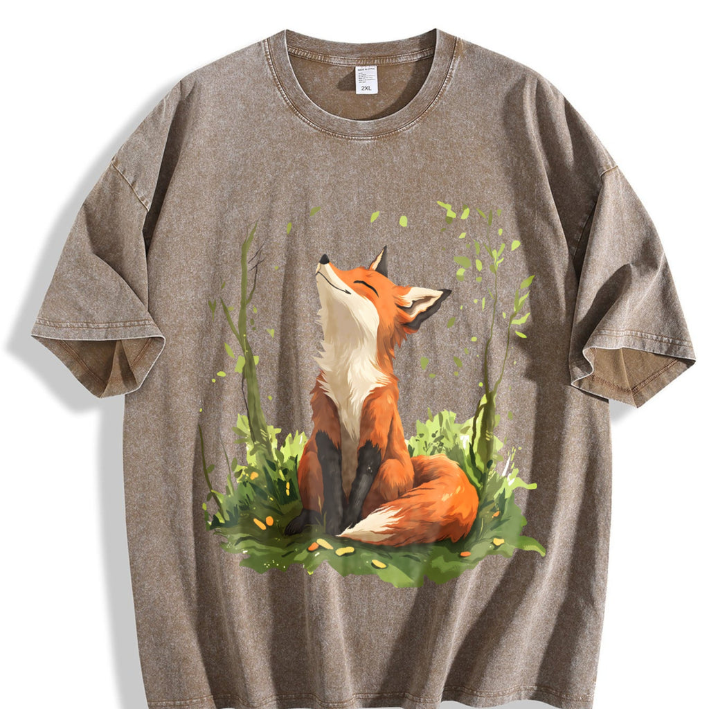 Autumn A Spring Floral And Fox Vintage Washed T-Shirt product image 3