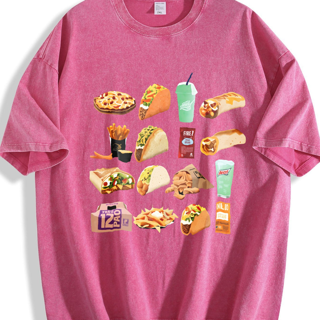 Mexican Food Tacos Vintage Washed T-Shirt product image 5