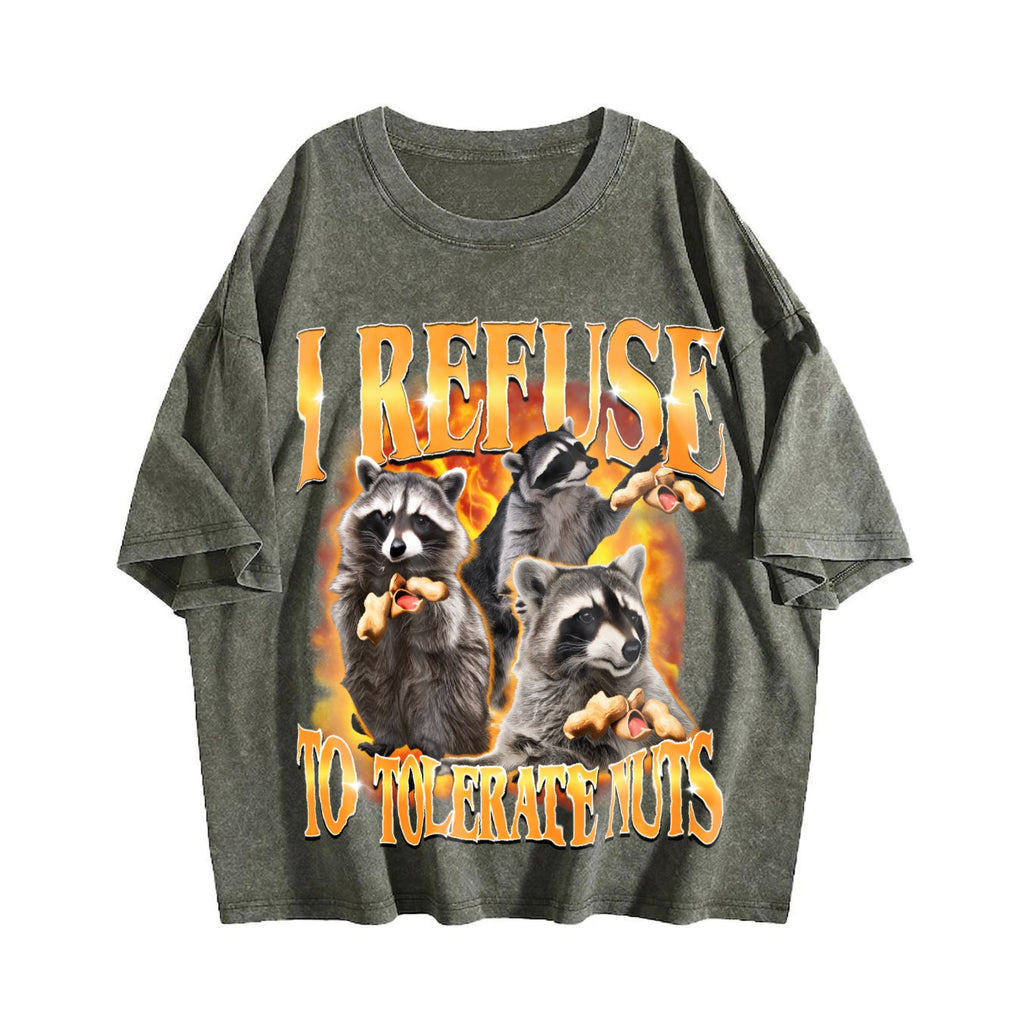 I Refuse To Tolerate Nuts Vintage Washed T-Shirt product image 4