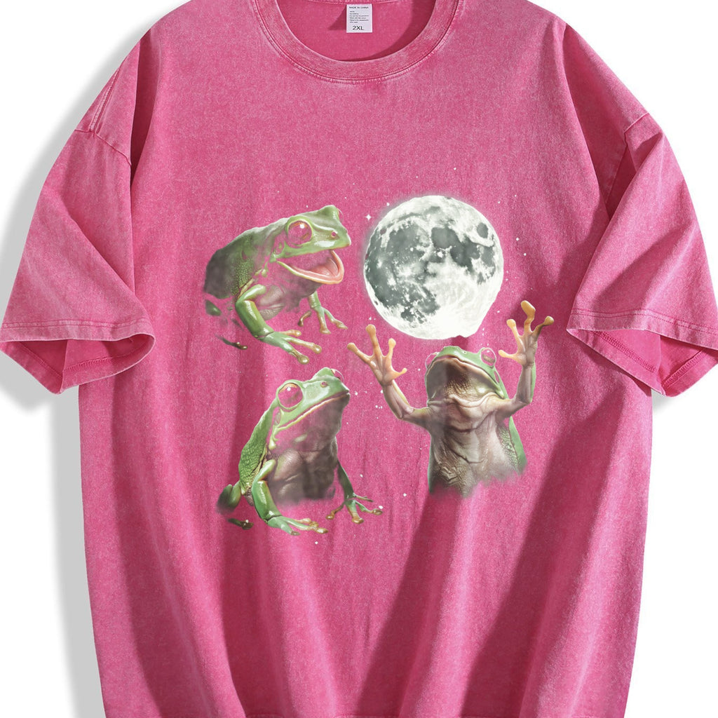 Frog Howling At Moon 90s Vintage Washed T-Shirt product image 7