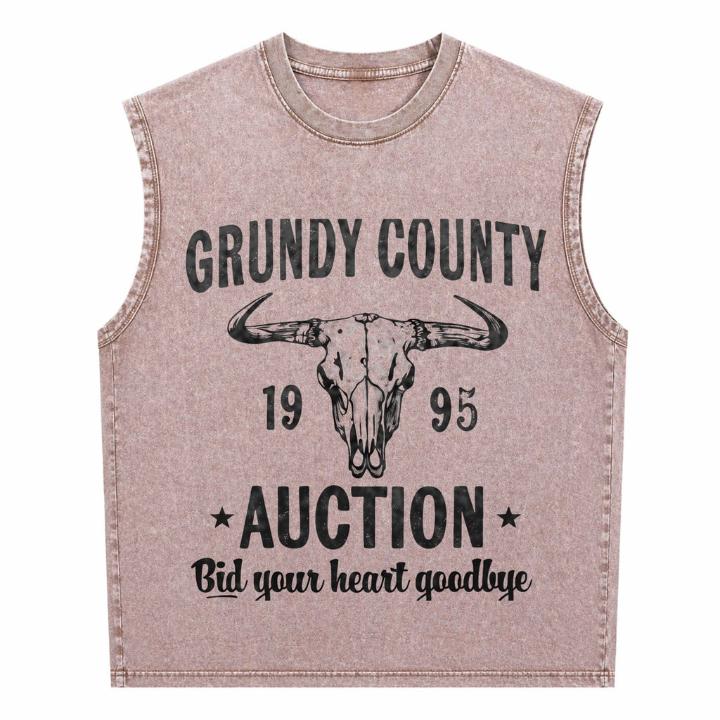Grundy County Auction Inspired Concert Men's Washed Tank Top
