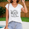 Beach Is My Happy Place Women's V-Neck Tank Top