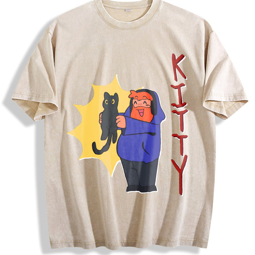 Caseoh Kitty Vintage Washed T-Shirt product image 1
