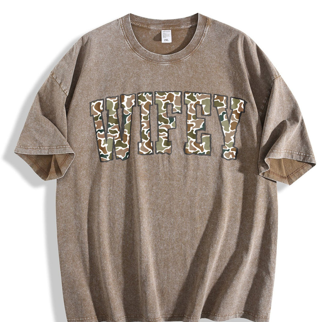 Camouflage Wifey Vintage Washed T-Shirt product image 3