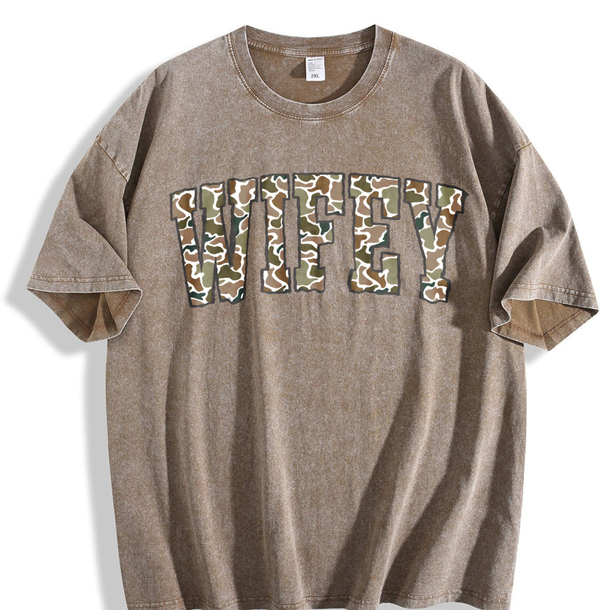 Camouflage Wifey Vintage Washed T-Shirt product image 3