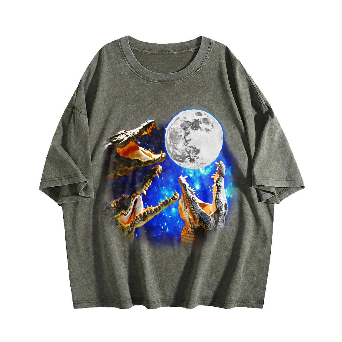 Three Crocodile Moon 90s Vintage Washed T-Shirt product image 4