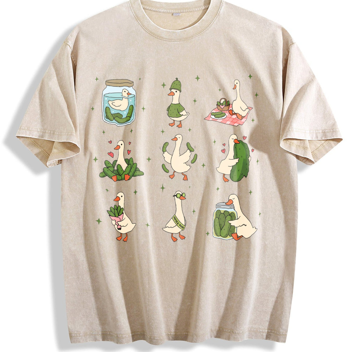 Pickle Lover Silly Goose Vintage Washed T-Shirt product image 1
