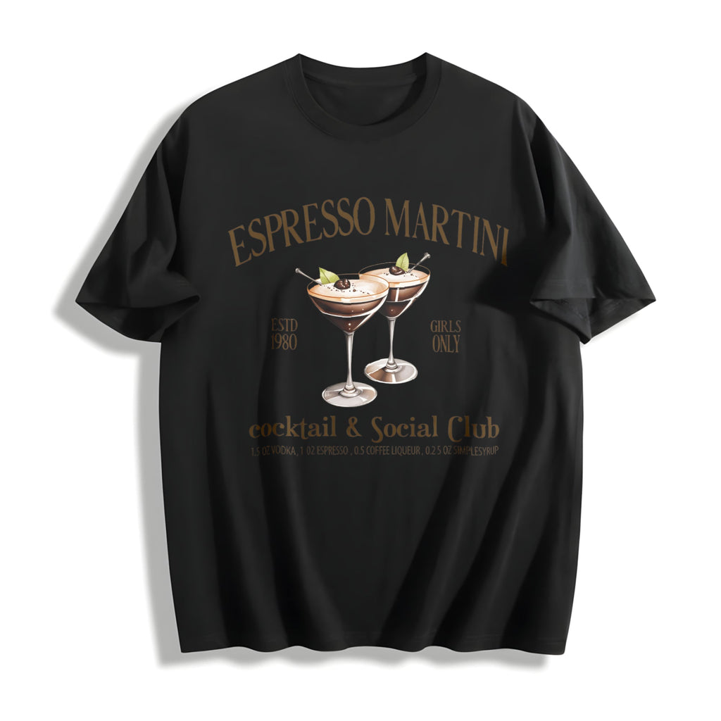 Espresso Martini Cocktail Cotton T-Shirt product image 1