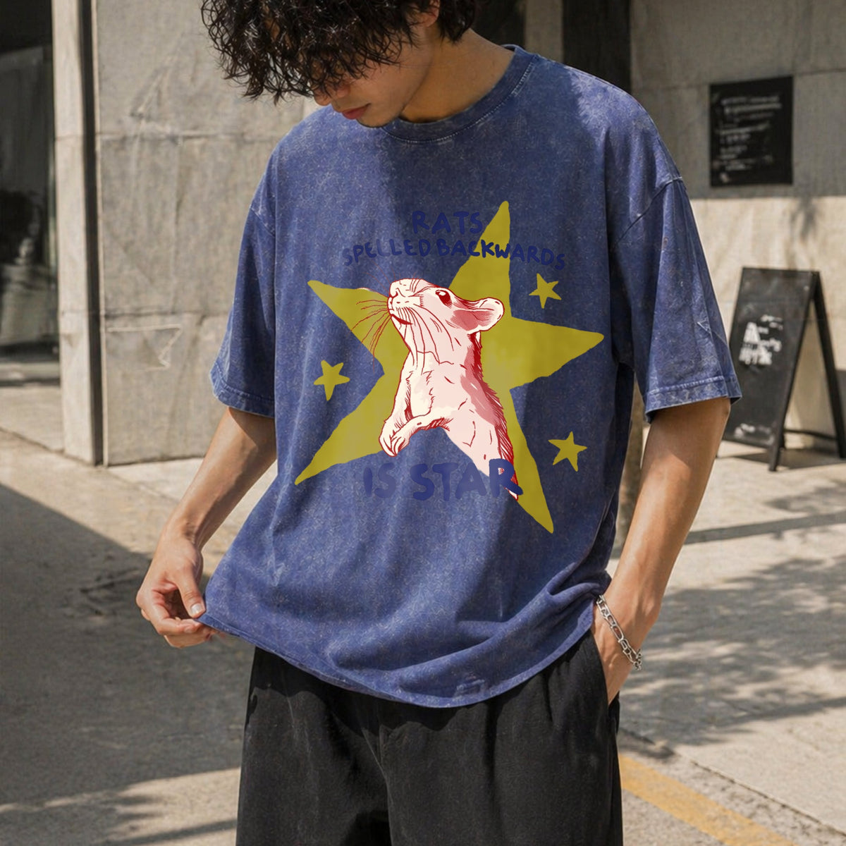 Rat Spelled Backwards Is Star Vintage Washed T-Shirt product image 8