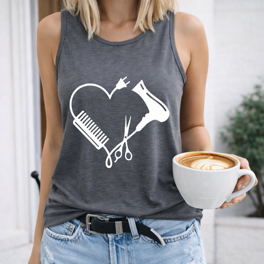 Hairstylist Tools Heart Women's Tank Top