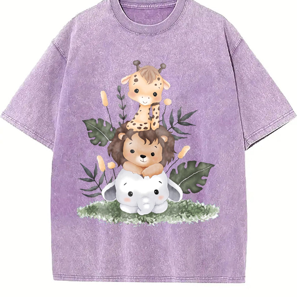 Summer Giraffe Vintage Washed T-Shirt product image 6