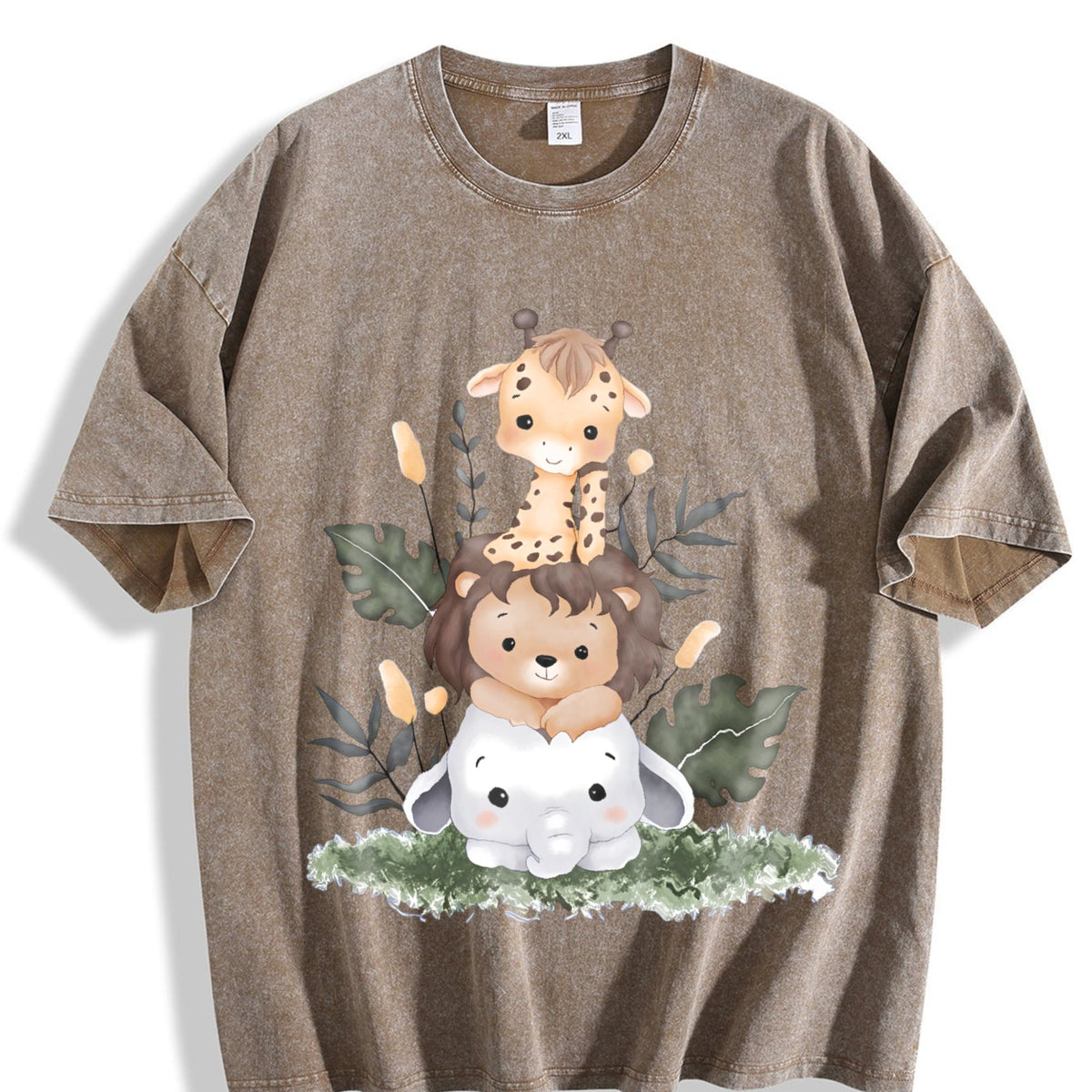 Summer Giraffe Vintage Washed T-Shirt product image 3