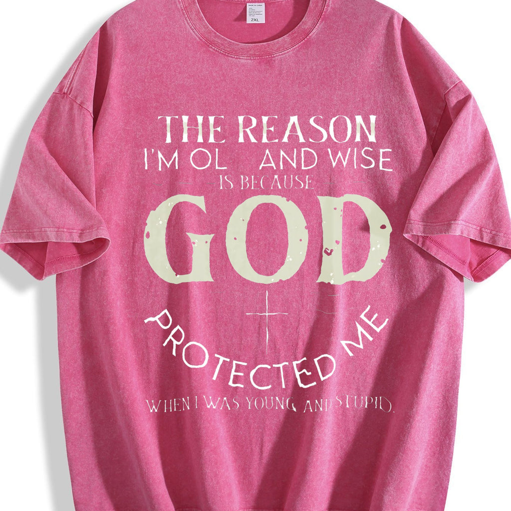 God Protected Me Vintage Washed T-Shirt product image 5